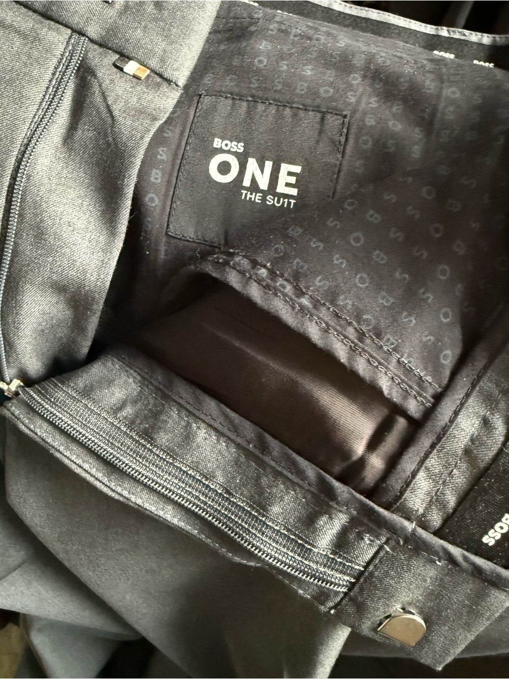 BOSS ONE Men's Charcoal Gray SUIT - Picture 12 of 12